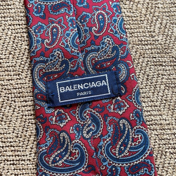 Vintage Balenciaga paisley neck ties bundle of 2 - Picture 4 of 9